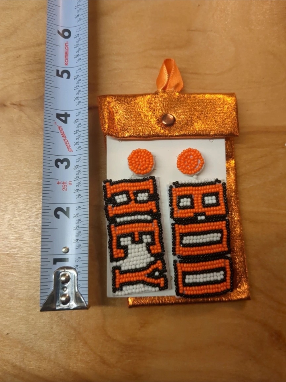 Simply Southern Orange Beaded 'HEY' and 'BOO' Earring Set
